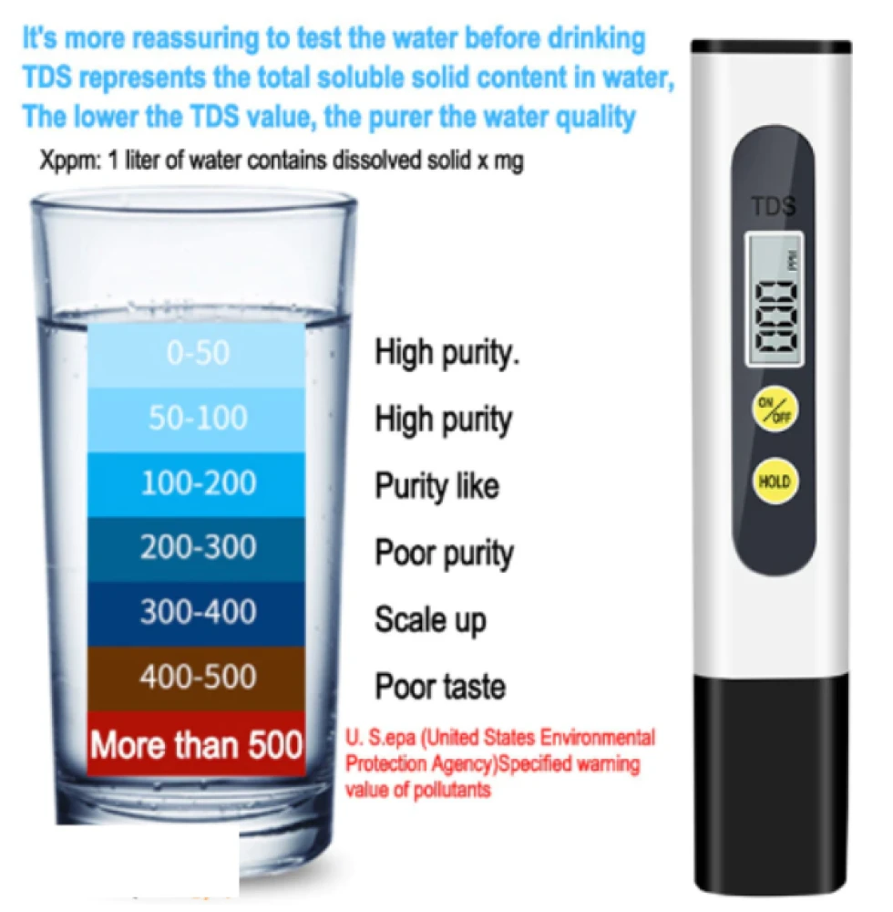 جهاز اختبار جودة الماء المياه TDS